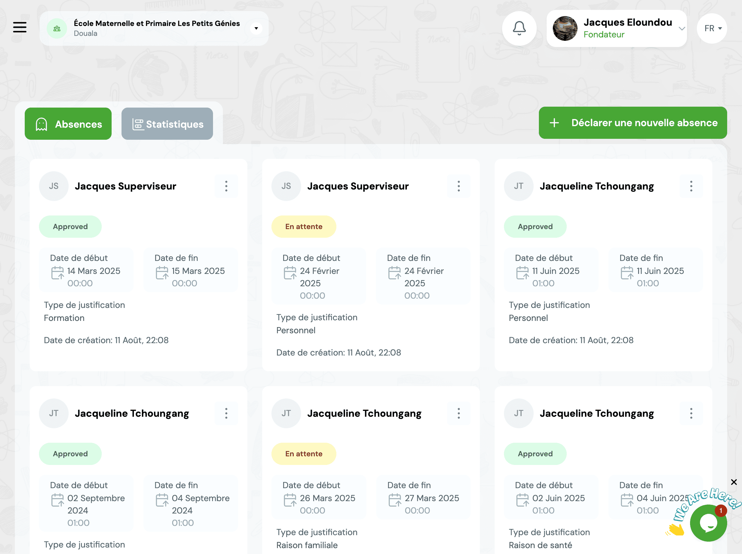 Gestion des absences
