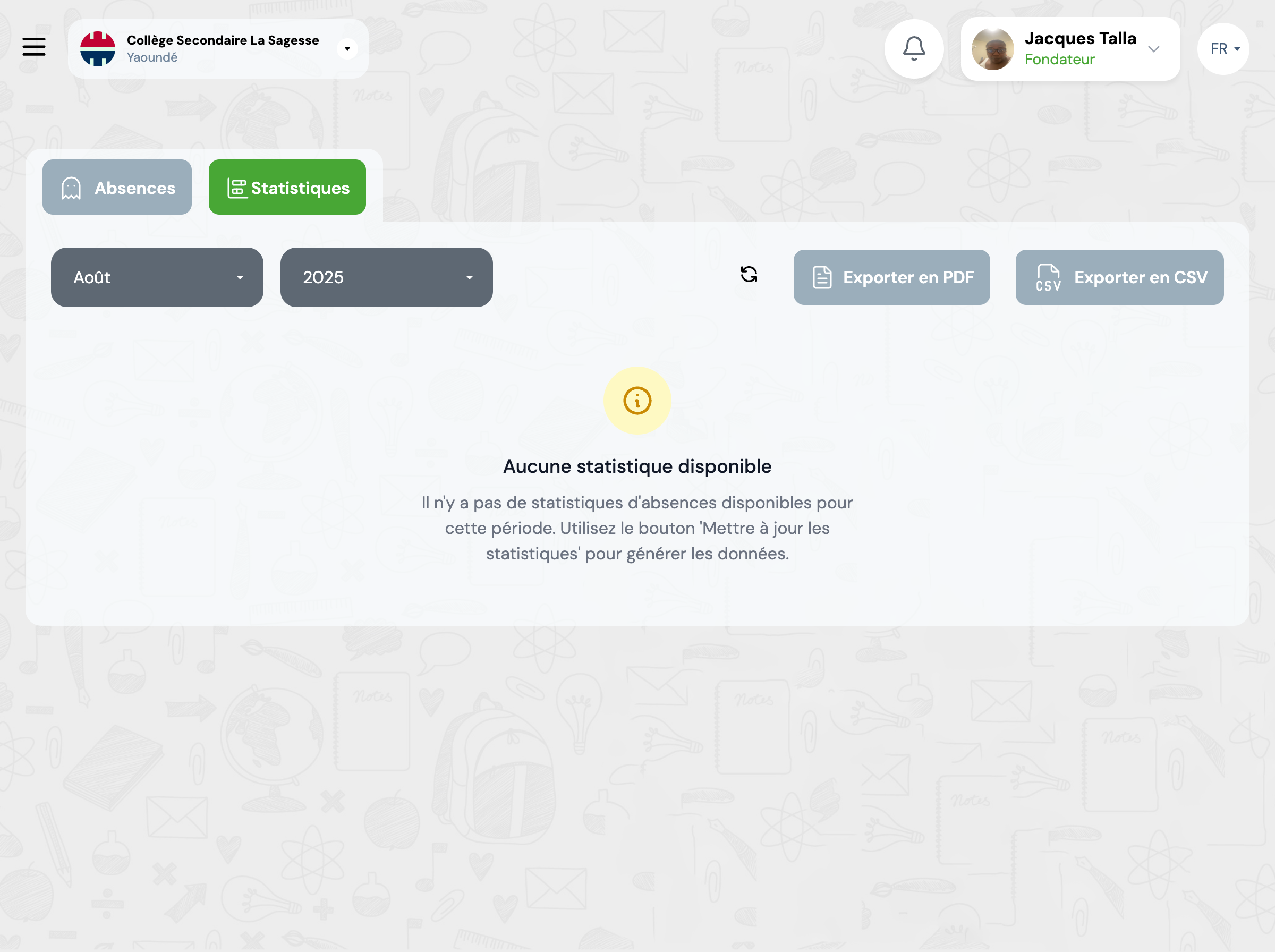 Statistiques d'absences
