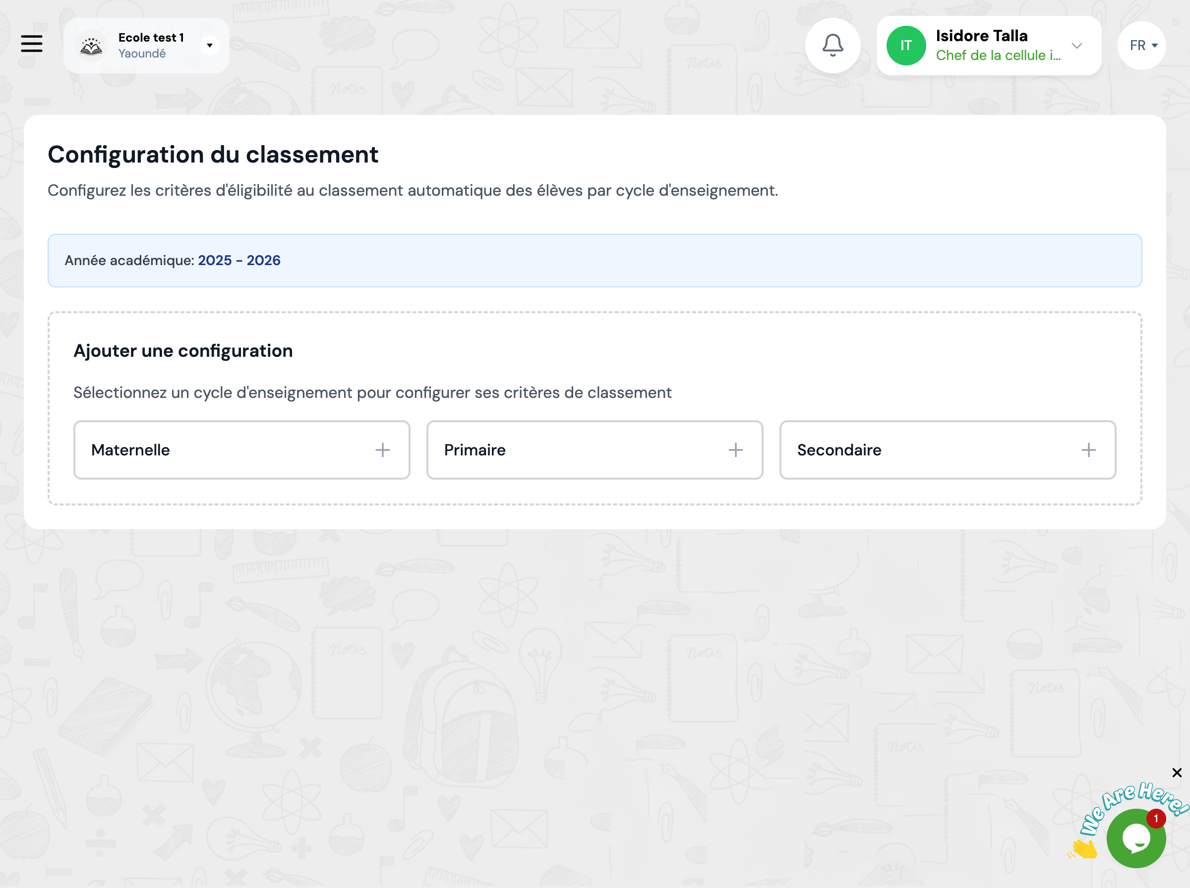 Configuration du Classement