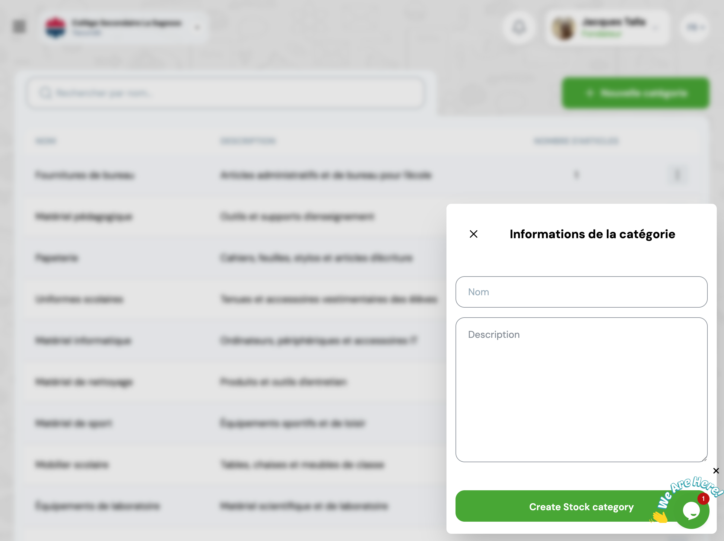 [CAPTURE D'ÉCRAN : Formulaire de création de catégorie]